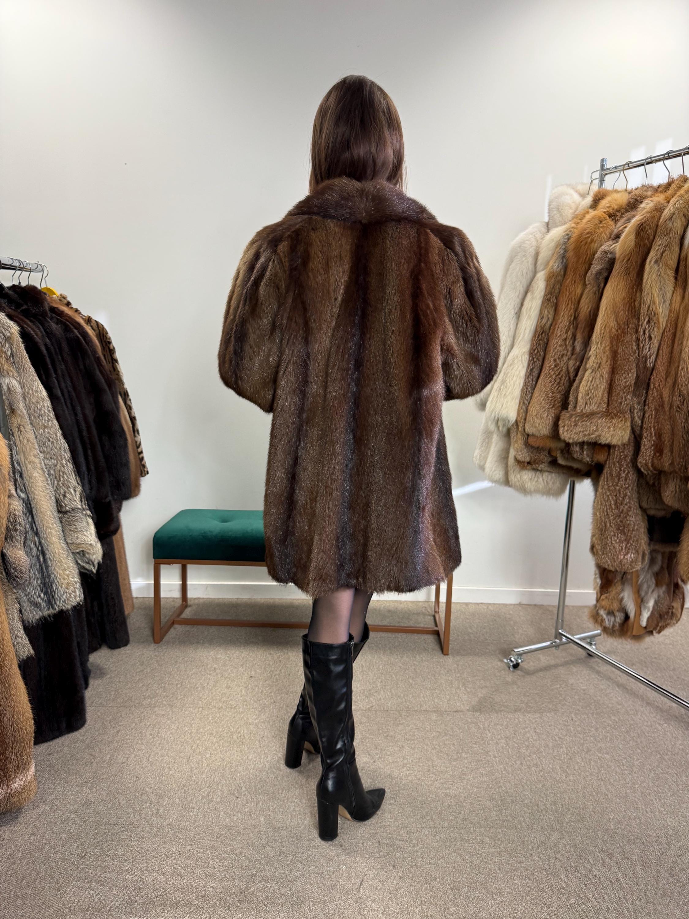Brown Beaver Fur Coat, Large Size, Beaver Coat, Real Fur, Women's Fur Coat, Vintage Fur Coat, Brown Fur Coat, Fur Coat Women, Large Fur Coat