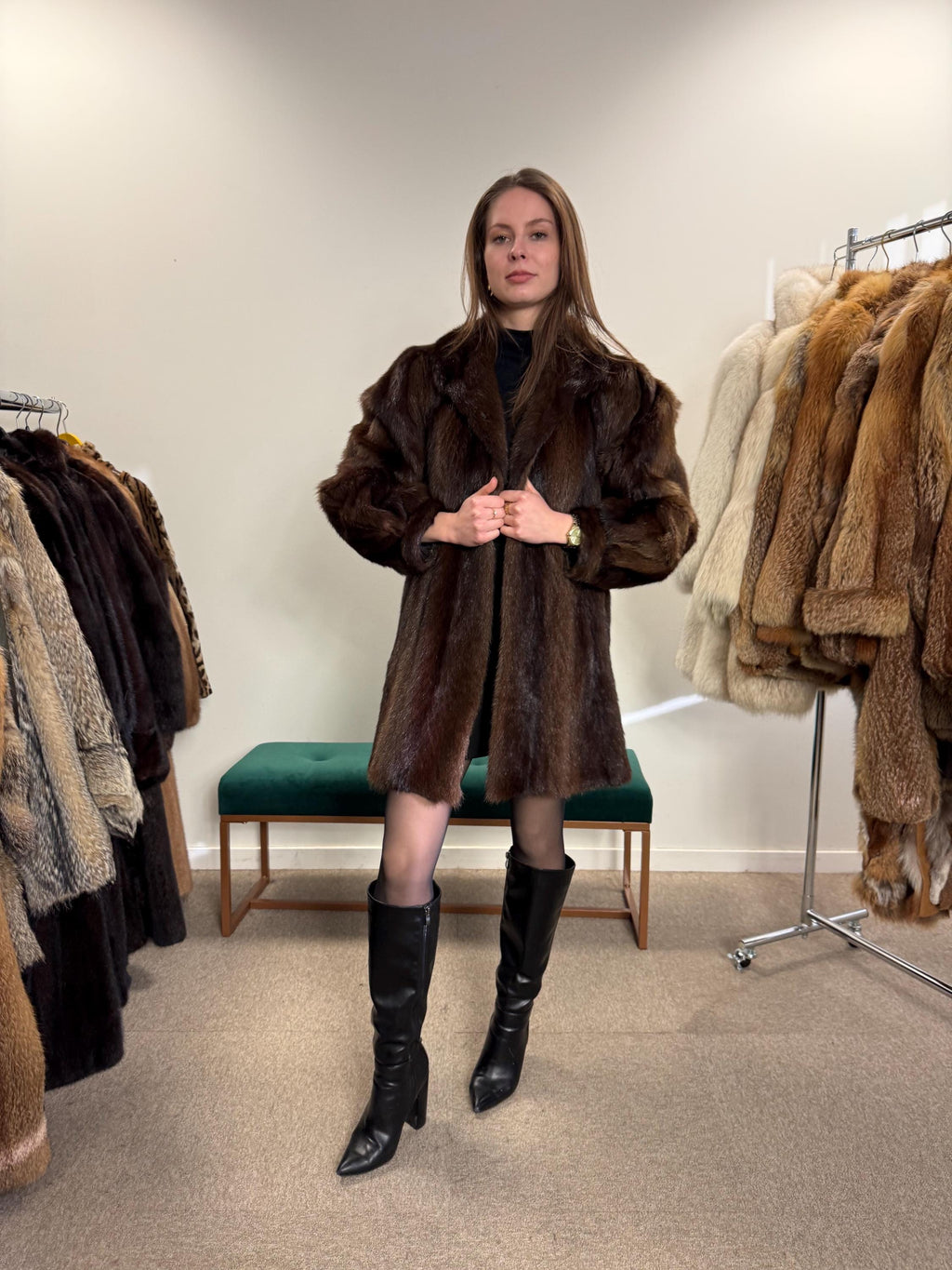 Brown Beaver Fur Coat, Large Size, Beaver Coat, Real Fur, Women's Fur Coat, Vintage Fur Coat, Brown Fur Coat, Fur Coat Women, Large Fur Coat