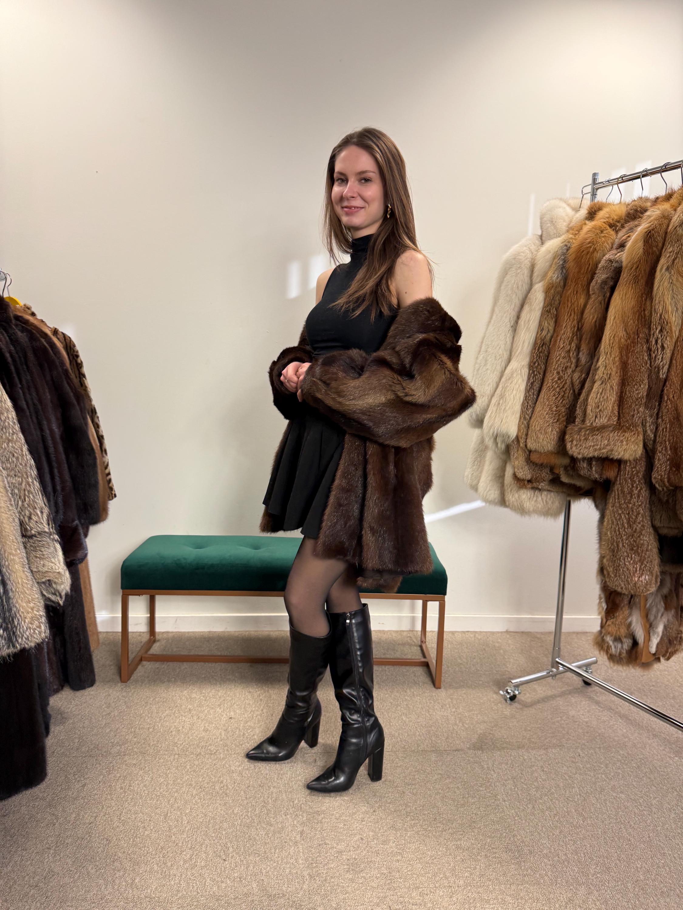 Brown Beaver Fur Coat, Large Size, Beaver Coat, Real Fur, Women's Fur Coat, Vintage Fur Coat, Brown Fur Coat, Fur Coat Women, Large Fur Coat