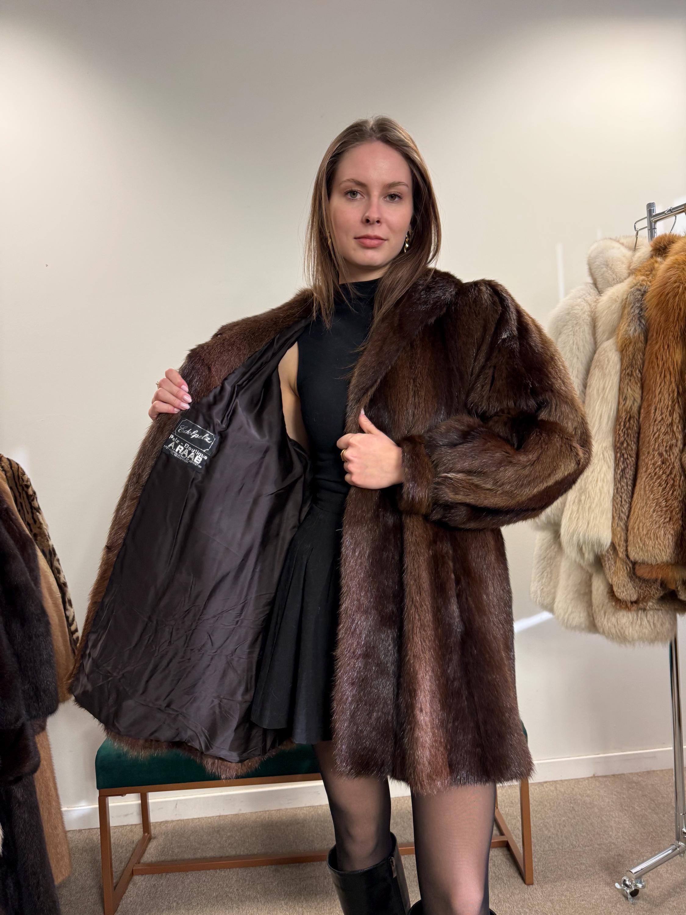 Brown Beaver Fur Coat, Large Size, Beaver Coat, Real Fur, Women's Fur Coat, Vintage Fur Coat, Brown Fur Coat, Fur Coat Women, Large Fur Coat