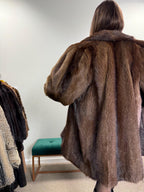 Brown Beaver Fur Coat, Large Size, Beaver Coat, Real Fur, Women's Fur Coat, Vintage Fur Coat, Brown Fur Coat, Fur Coat Women, Large Fur Coat