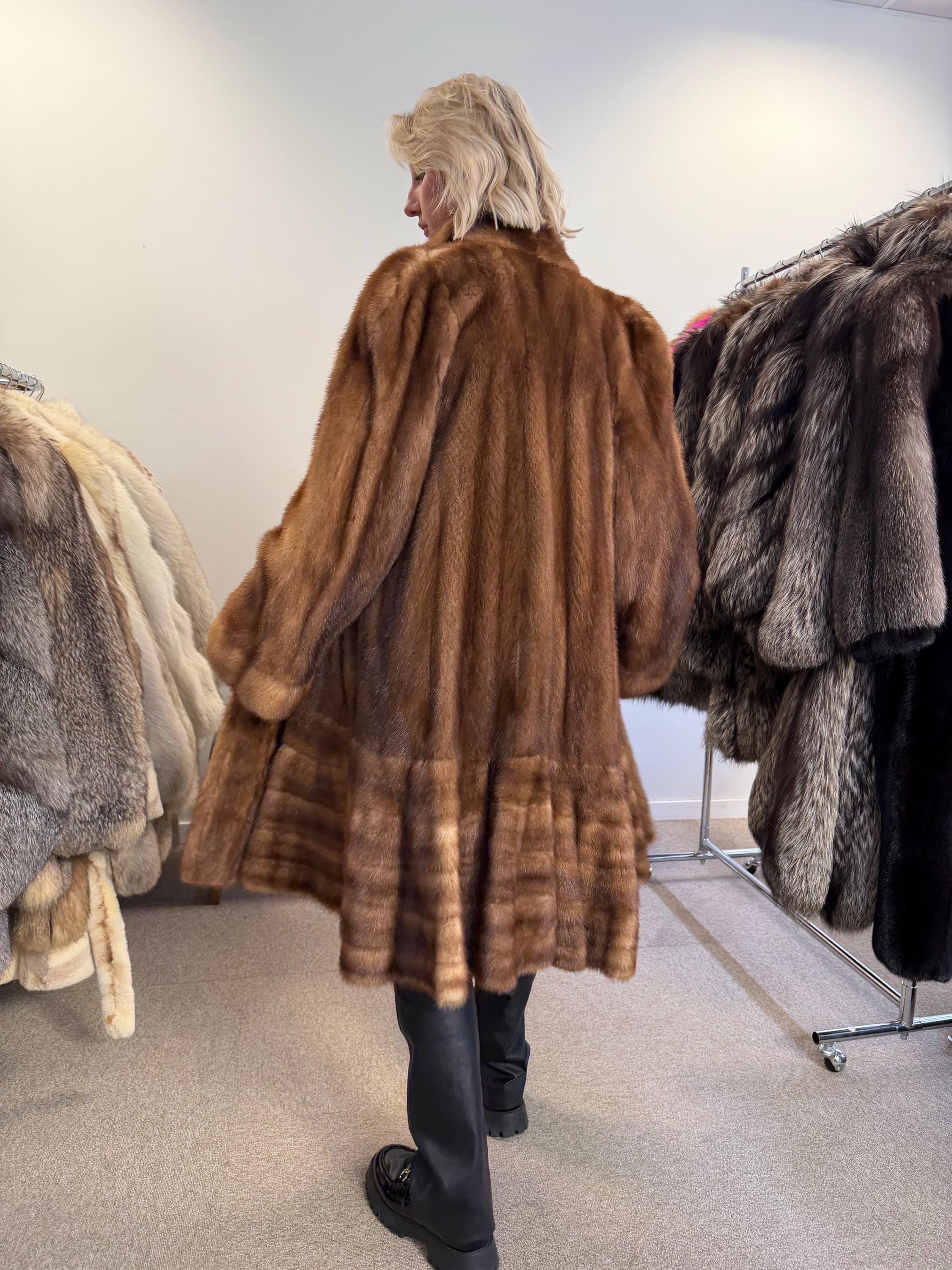 Long Mink Fur Coat, XL Size, Vintage Fur Coat, Pastel Mink Coat, Women's Fur Coat, Mink Fur, Real Fur Coat, Long Mink Coat, Full-Length Coat