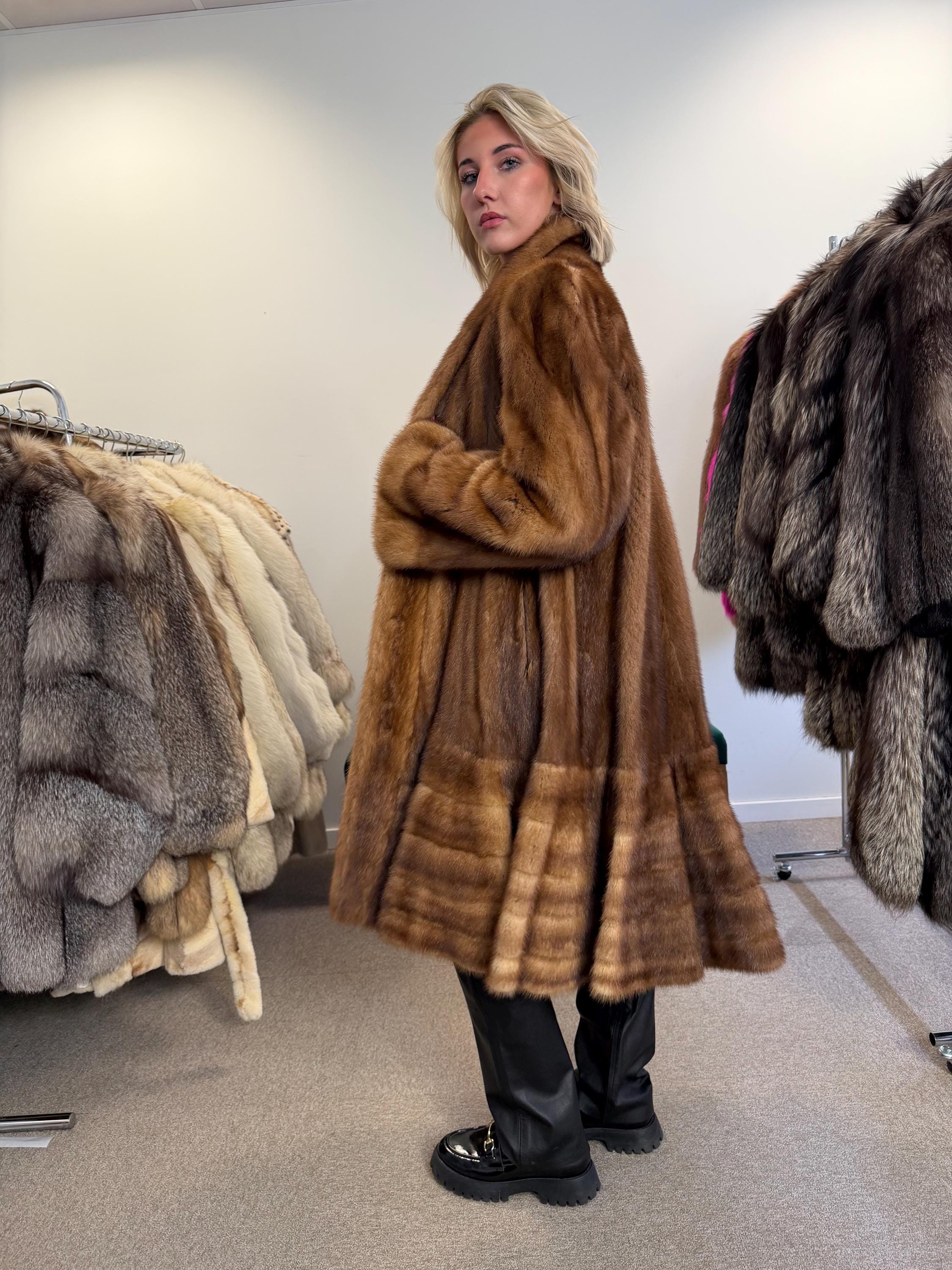 Long Mink Fur Coat, XL Size, Vintage Fur Coat, Pastel Mink Coat, Women's Fur Coat, Mink Fur, Real Fur Coat, Long Mink Coat, Full-Length Coat