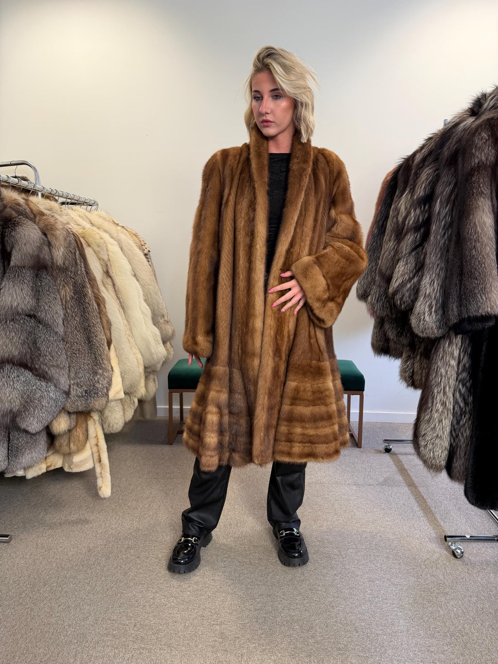 Long Mink Fur Coat, XL Size, Vintage Fur Coat, Pastel Mink Coat, Women's Fur Coat, Mink Fur, Real Fur Coat, Long Mink Coat, Full-Length Coat