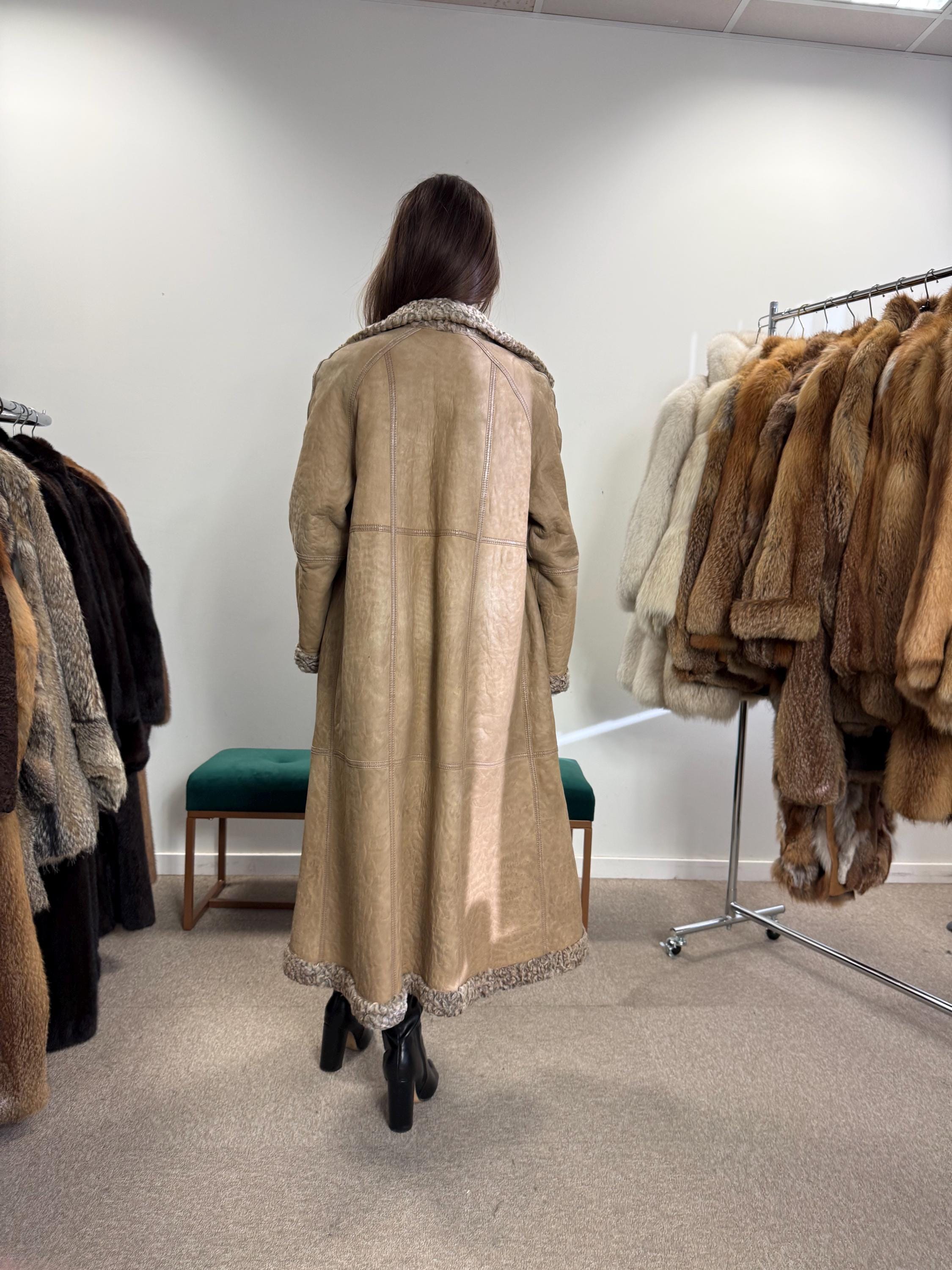 Double Sided Astrakhan Fur Coat, M Size, Long Fur Coat, Astrakhan Fur Coat, Women's Fur Coat, Vintage Fur Coat, Real Fur Coat, Thick Fur