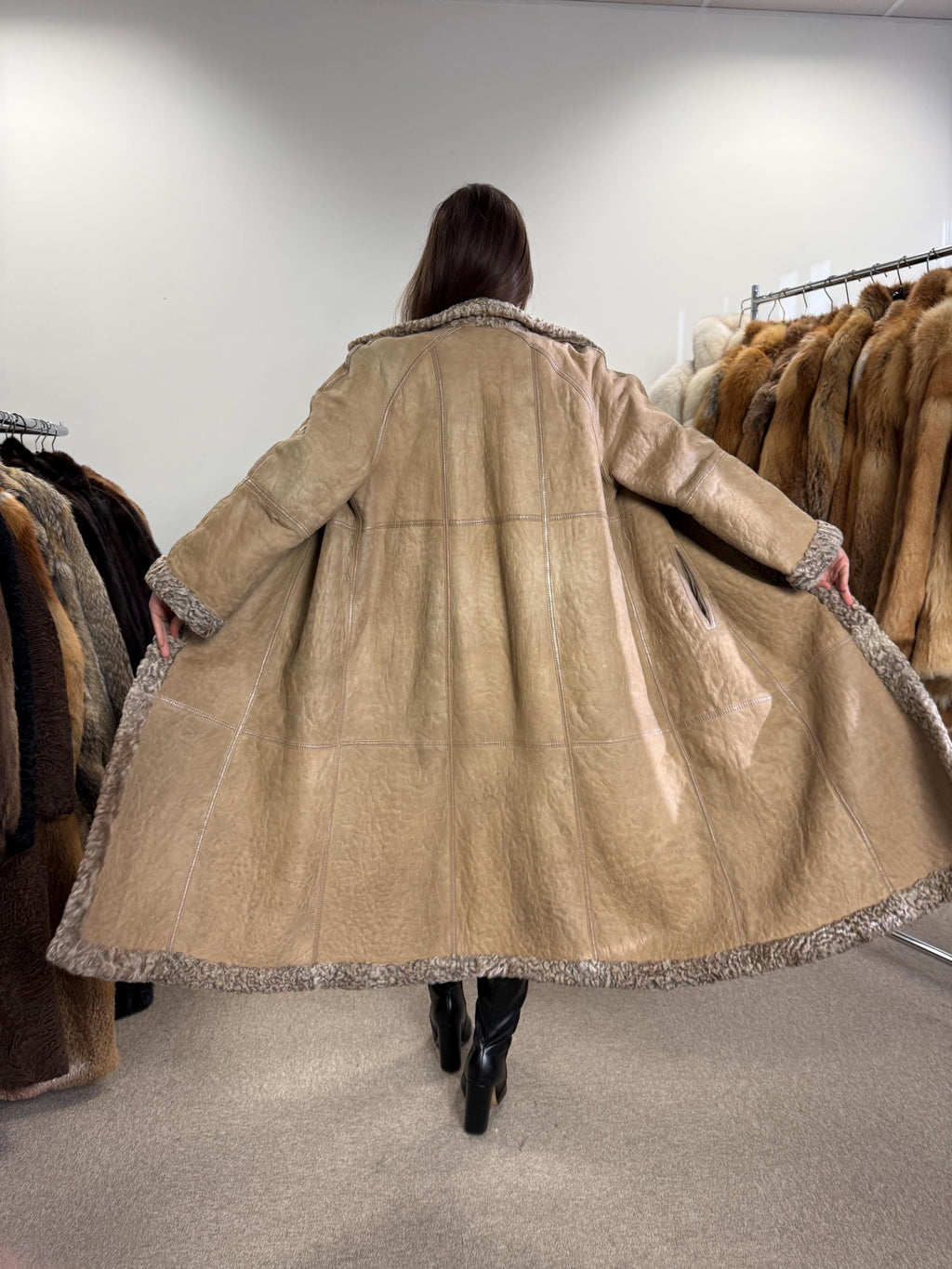Double Sided Astrakhan Fur Coat, M Size, Long Fur Coat, Astrakhan Fur Coat, Women's Fur Coat, Vintage Fur Coat, Real Fur Coat, Thick Fur