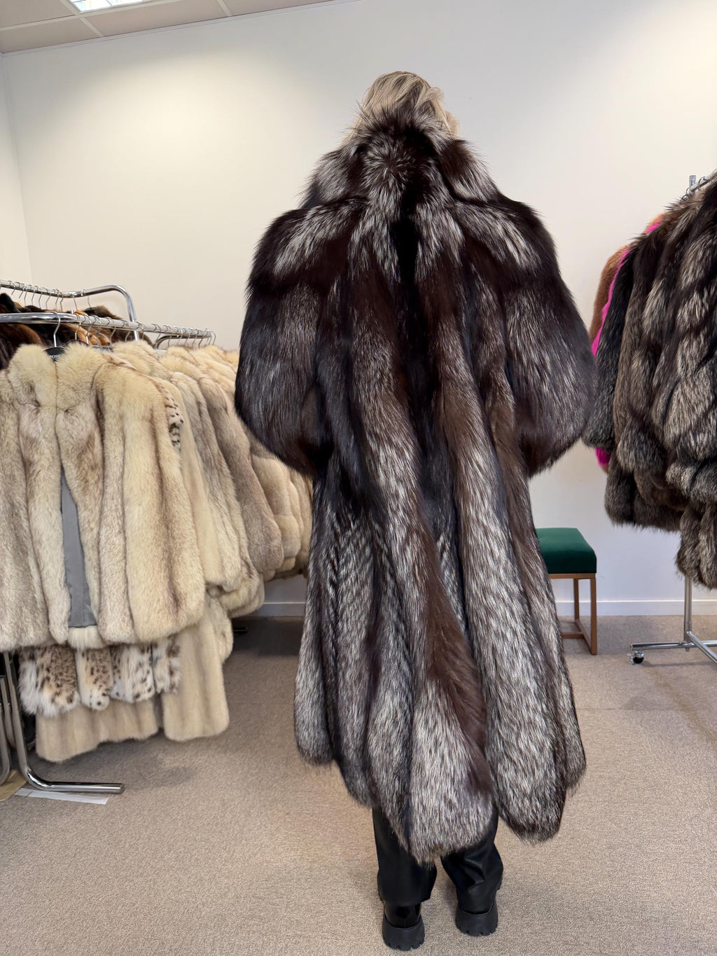 Silver Fox Fur Coat, XL Size, Real Fur Coat, Vintage Fox Fur, Fox Silver Coat, Women Fox Fur Coat, Real Fox, Nordic Fox, Elegant Fox Fur