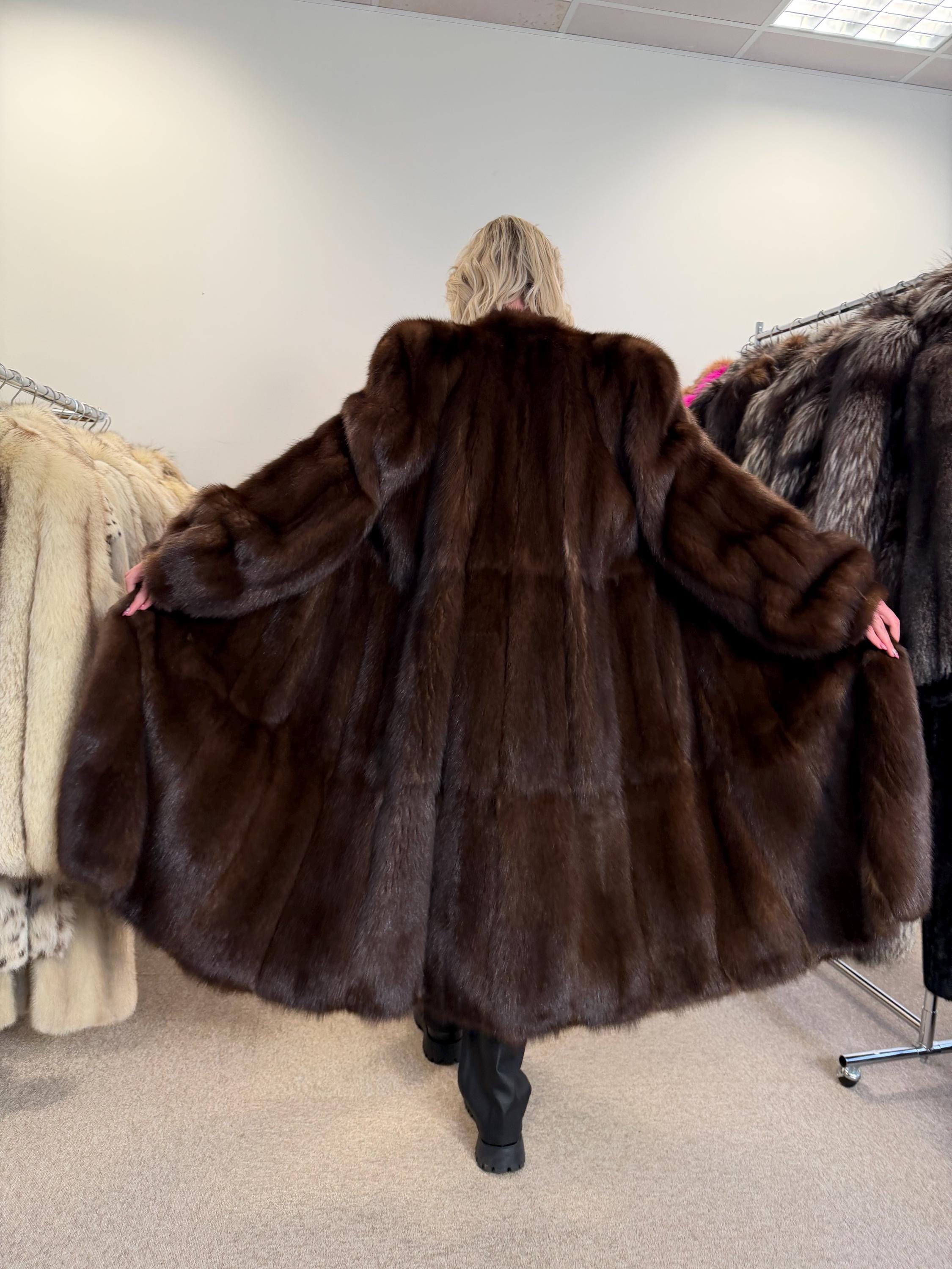 Sable Fur Coat, L Size, Genuine Sable Fur, Real Sable Coat, Luxurious Fur Coat, Women's Fur Coat, Sable Fur, Real Sable, Soft Sable Fur