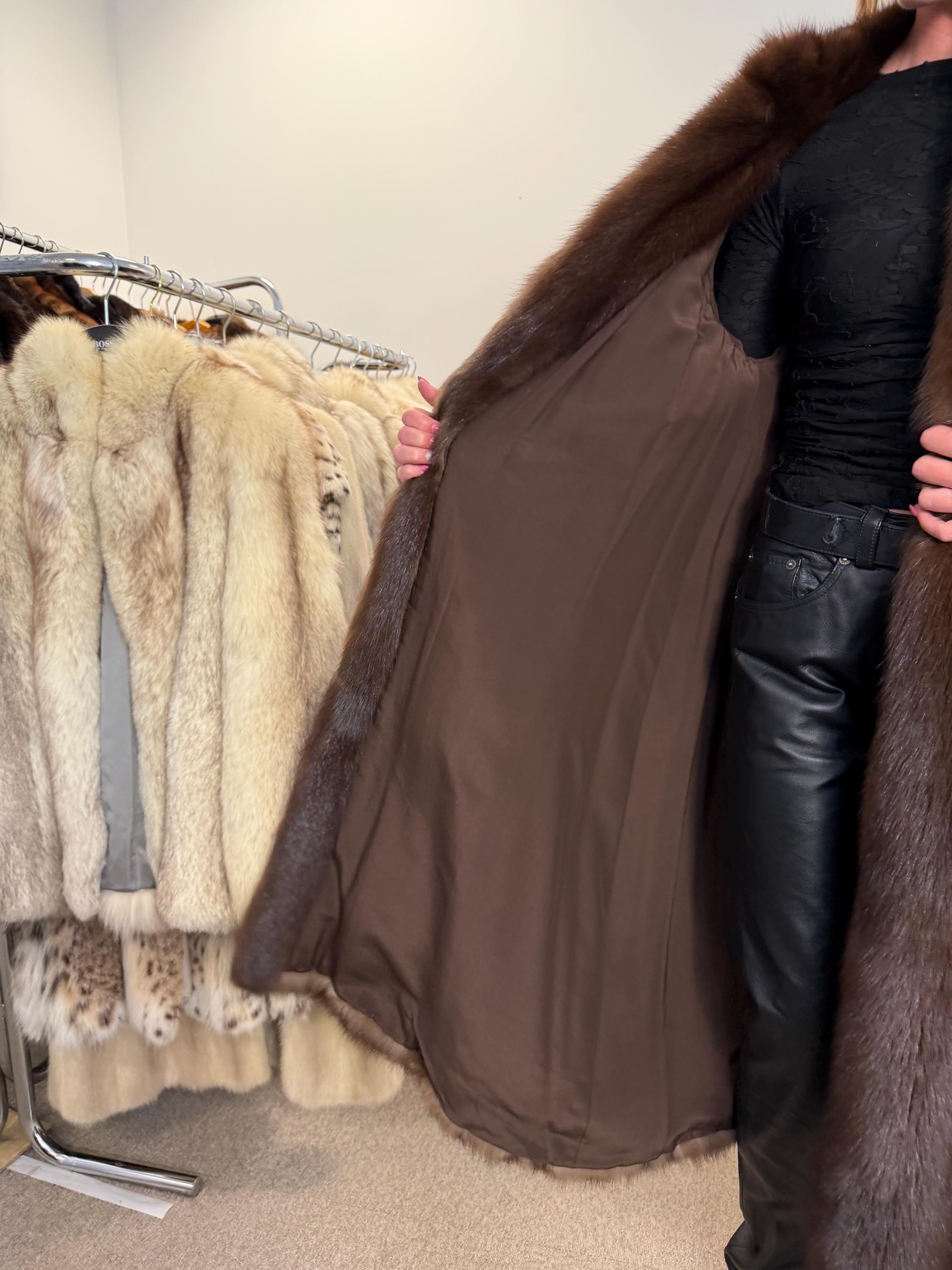 Sable Fur Coat, L Size, Genuine Sable Fur, Real Sable Coat, Luxurious Fur Coat, Women's Fur Coat, Sable Fur, Real Sable, Soft Sable Fur