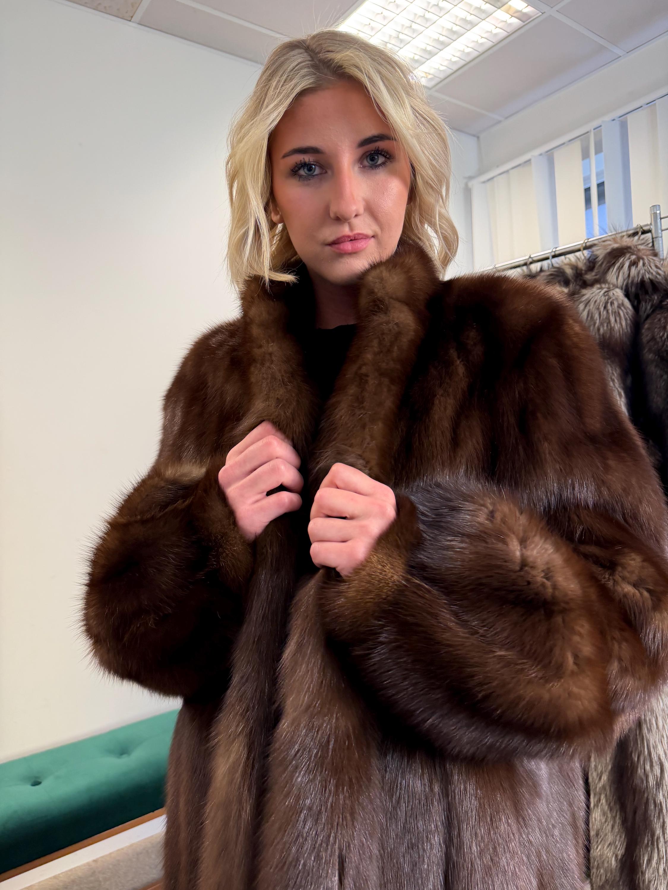 Sable Fur Coat, L Size, Genuine Sable Fur, Real Sable Coat, Luxurious Fur Coat, Women's Fur Coat, Sable Fur, Real Sable, Soft Sable Fur