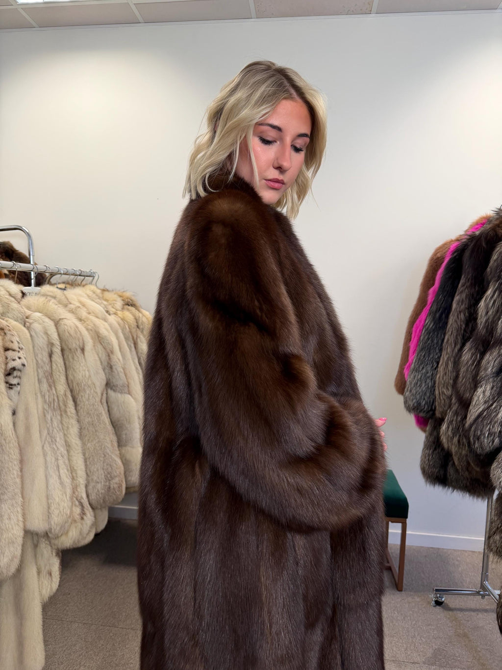 Sable Fur Coat, L Size, Genuine Sable Fur, Real Sable Coat, Luxurious Fur Coat, Women's Fur Coat, Sable Fur, Real Sable, Soft Sable Fur
