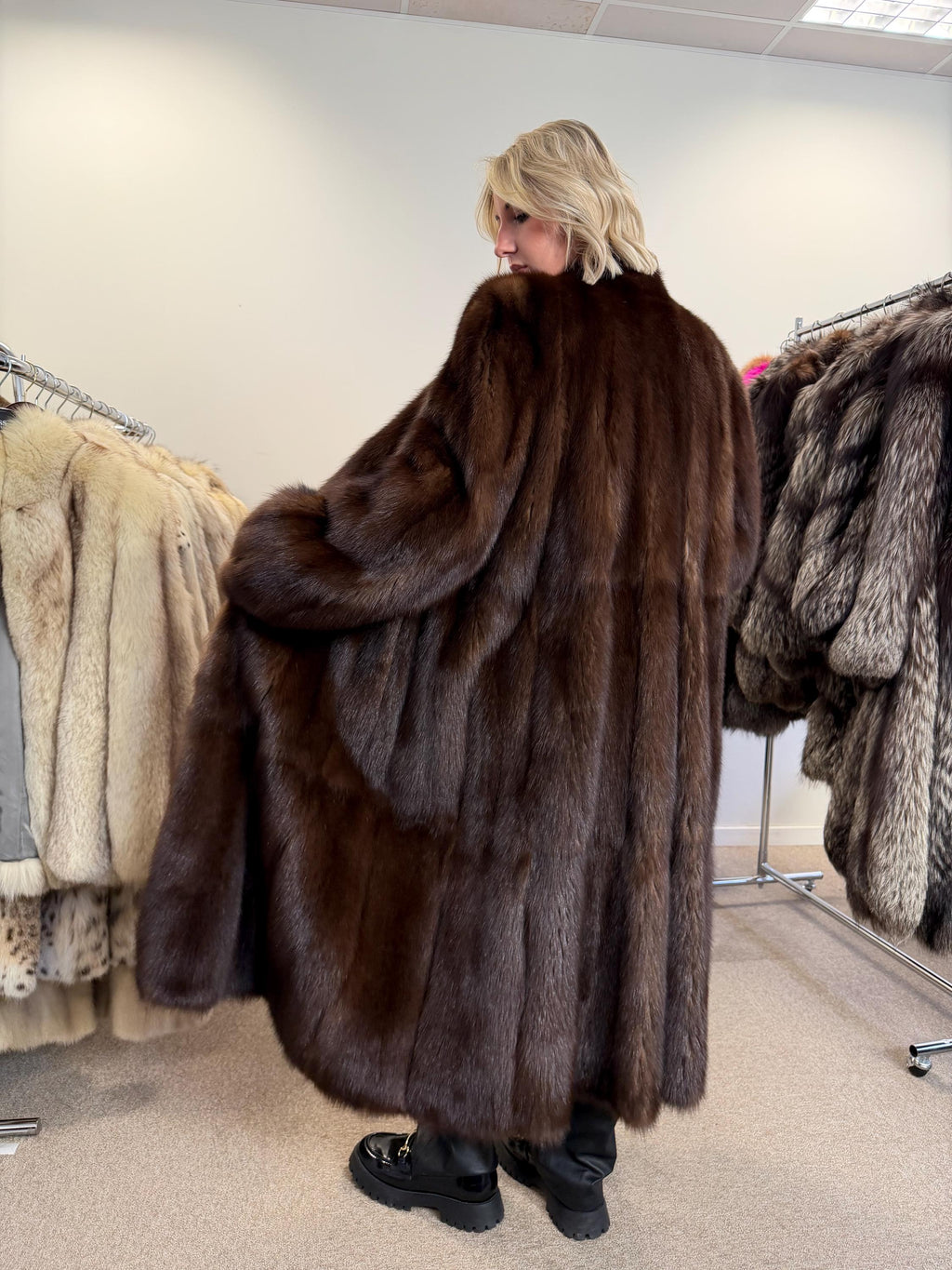 Sable Fur Coat, L Size, Genuine Sable Fur, Real Sable Coat, Luxurious Fur Coat, Women's Fur Coat, Sable Fur, Real Sable, Soft Sable Fur