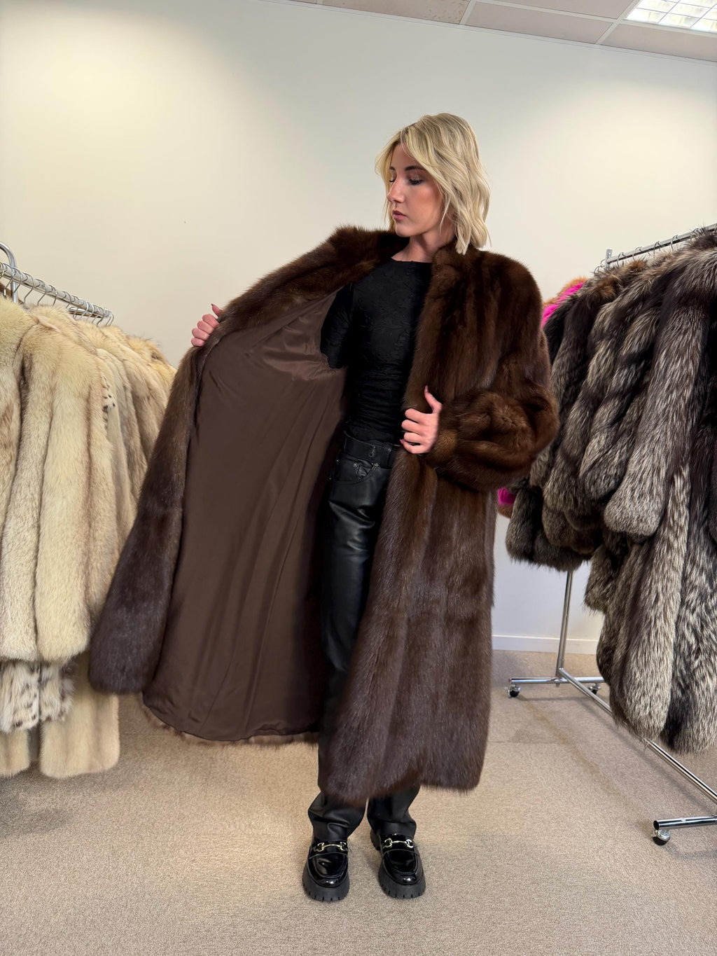 Sable Fur Coat, L Size, Genuine Sable Fur, Real Sable Coat, Luxurious Fur Coat, Women's Fur Coat, Sable Fur, Real Sable, Soft Sable Fur