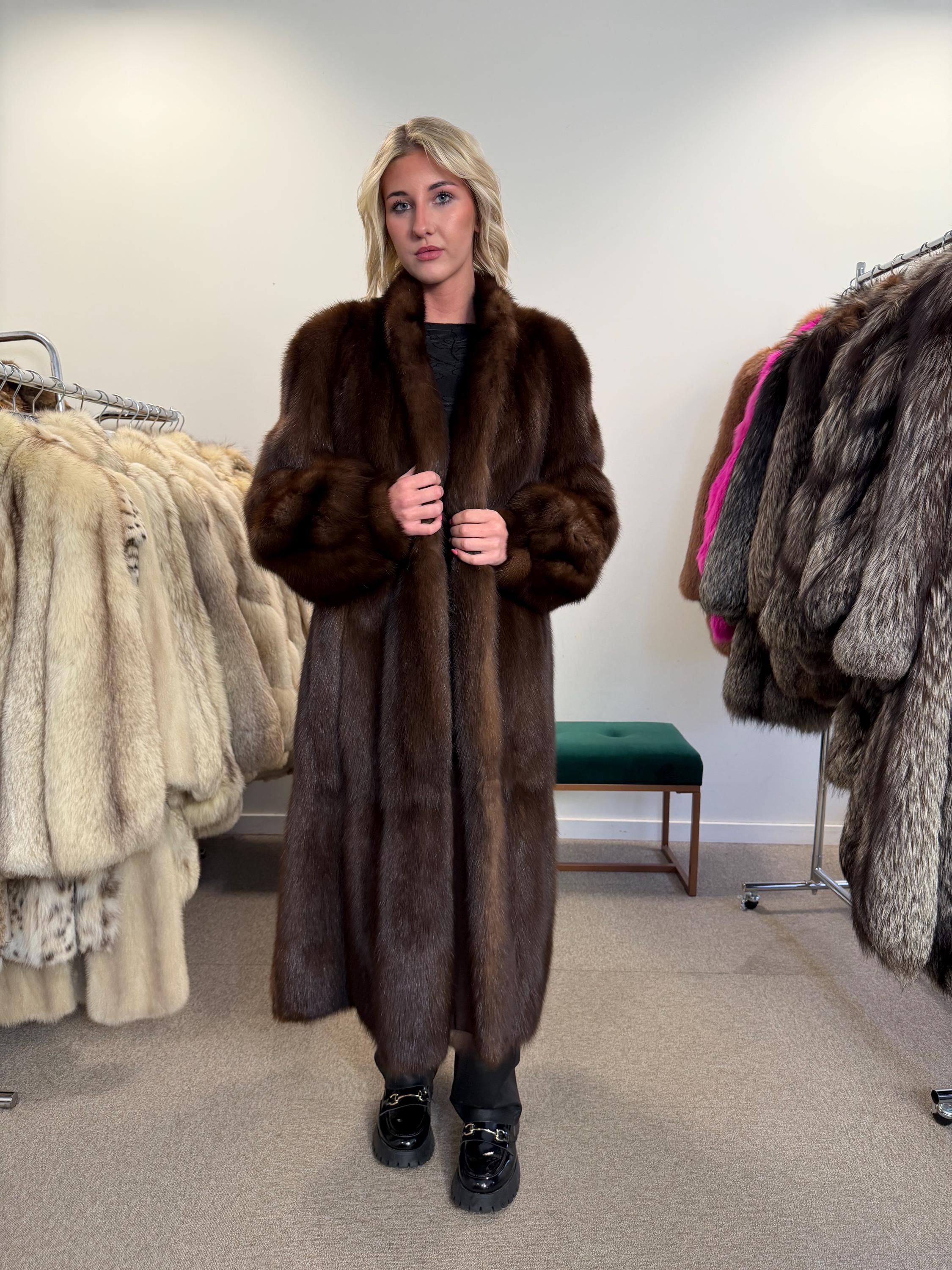 Sable Fur Coat, L Size, Genuine Sable Fur, Real Sable Coat, Luxurious Fur Coat, Women's Fur Coat, Sable Fur, Real Sable, Soft Sable Fur