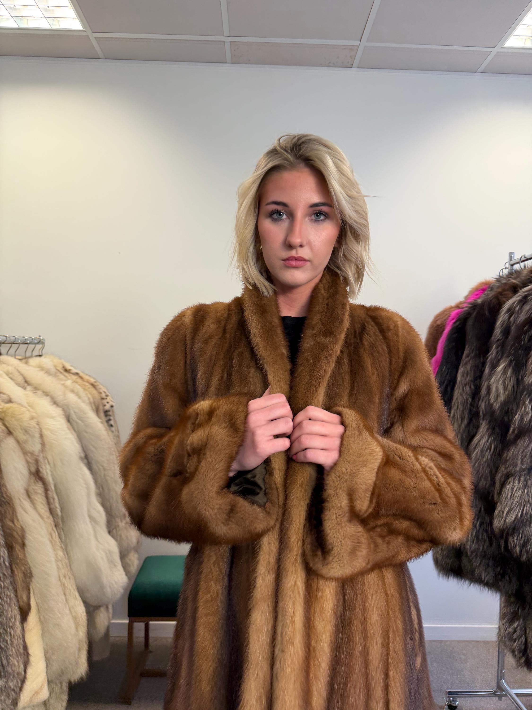 Long Mink Fur Coat, XL Size, Vintage Fur Coat, Pastel Mink Coat, Women's Fur Coat, Mink Fur, Real Fur Coat, Long Mink Coat, Full-Length Coat
