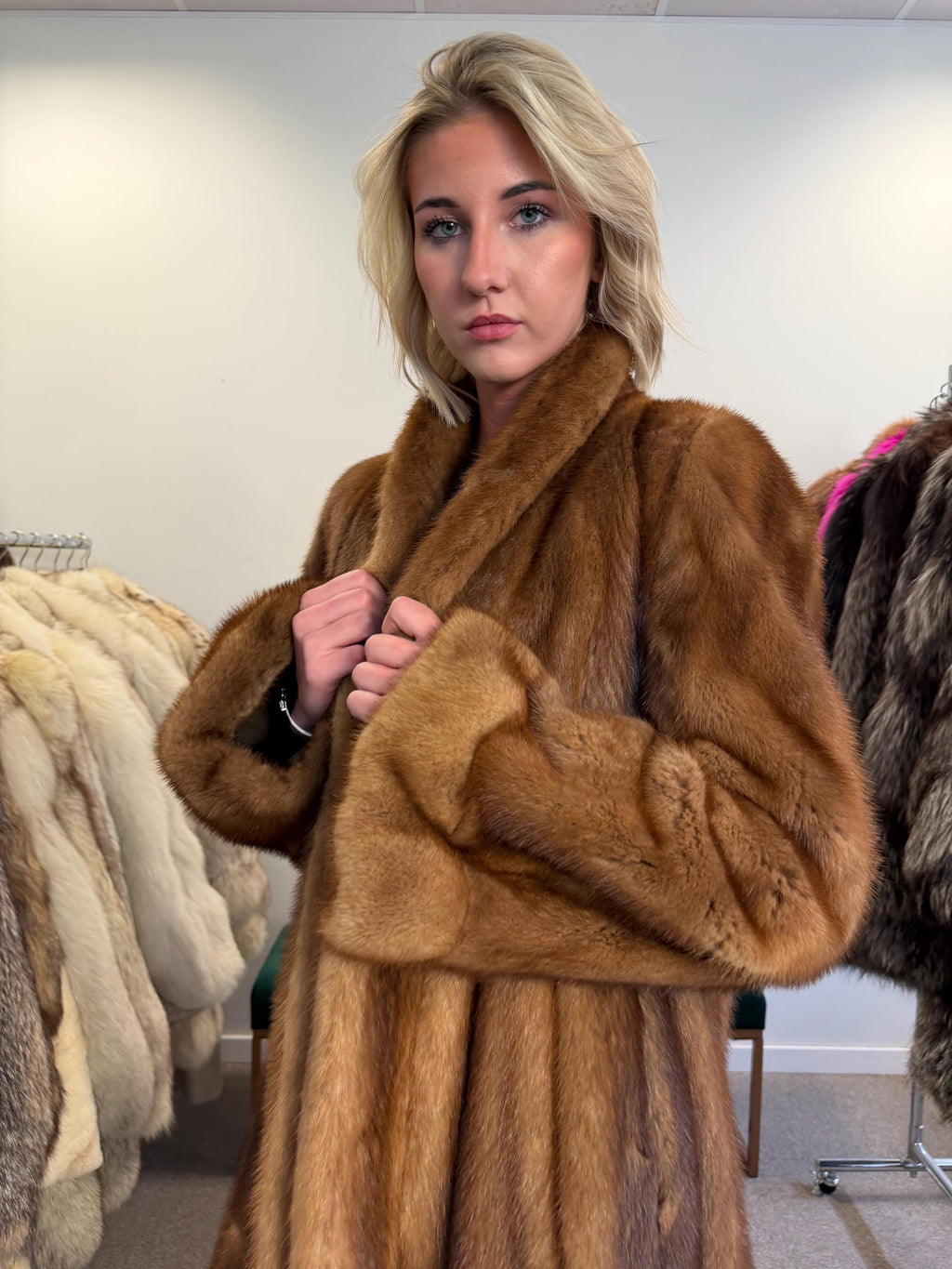Long Mink Fur Coat, XL Size, Vintage Fur Coat, Pastel Mink Coat, Women's Fur Coat, Mink Fur, Real Fur Coat, Long Mink Coat, Full-Length Coat