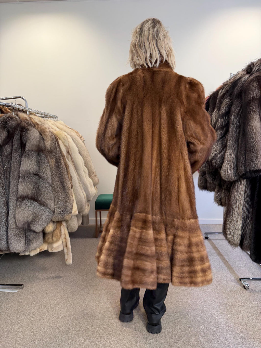 Long Mink Fur Coat, XL Size, Vintage Fur Coat, Pastel Mink Coat, Women's Fur Coat, Mink Fur, Real Fur Coat, Long Mink Coat, Full-Length Coat