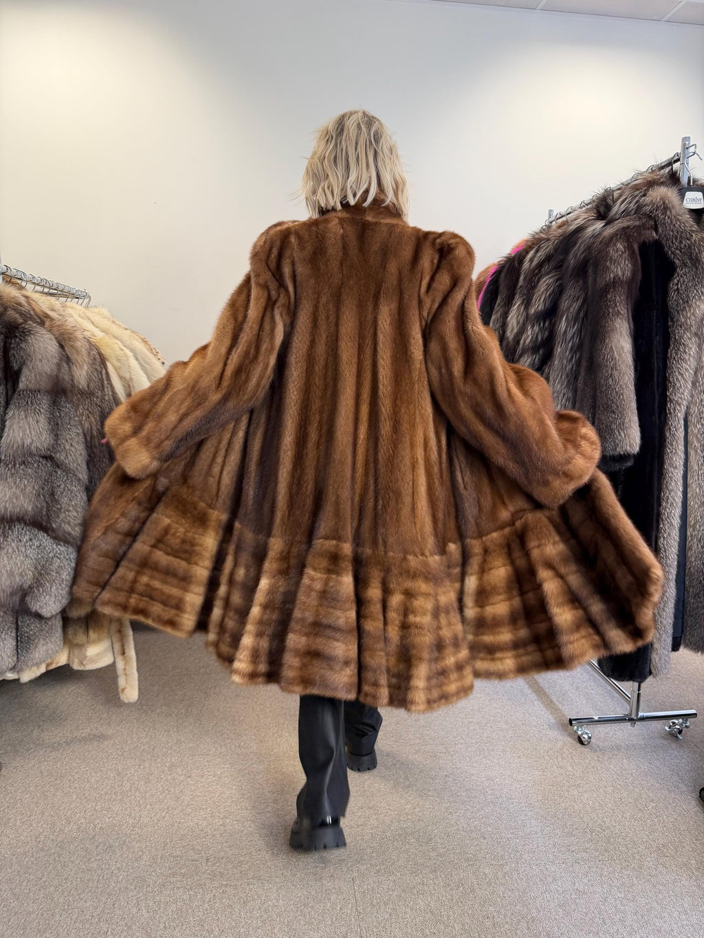 Women's Pastel Mink fur coat, size XL