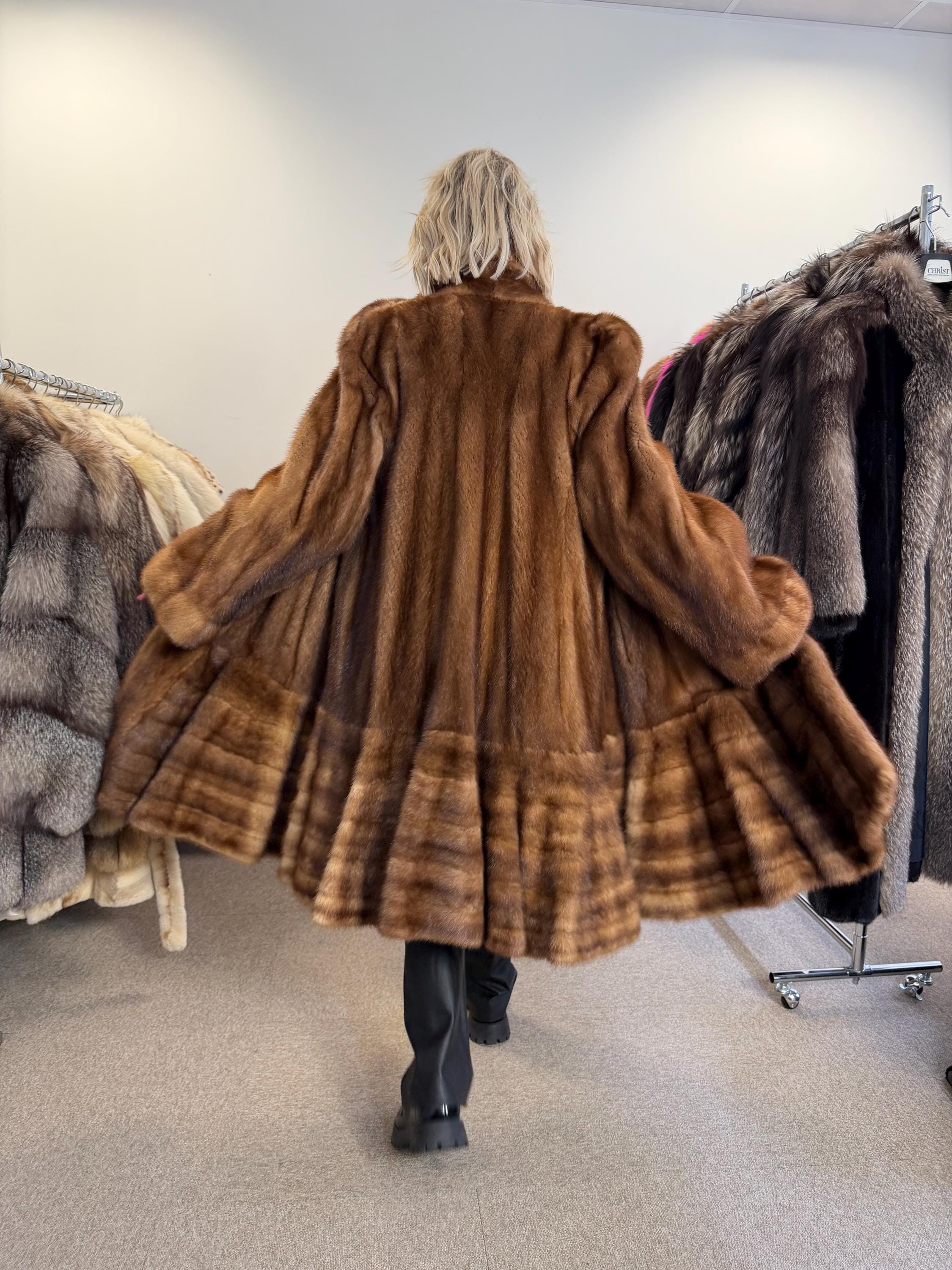 Long Mink Fur Coat, XL Size, Vintage Fur Coat, Pastel Mink Coat, Women's Fur Coat, Mink Fur, Real Fur Coat, Long Mink Coat, Full-Length Coat