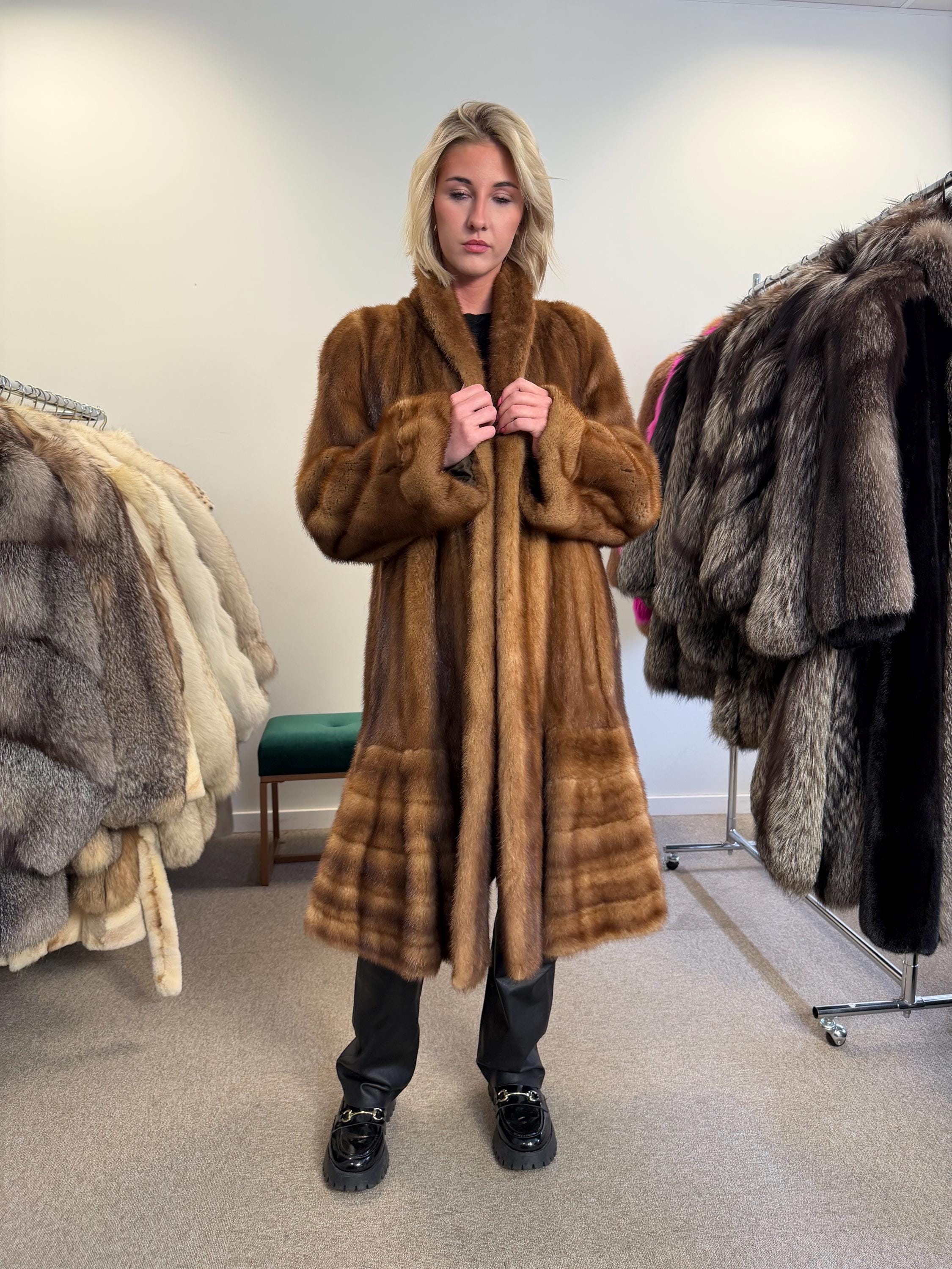 Long Mink Fur Coat, XL Size, Vintage Fur Coat, Pastel Mink Coat, Women's Fur Coat, Mink Fur, Real Fur Coat, Long Mink Coat, Full-Length Coat