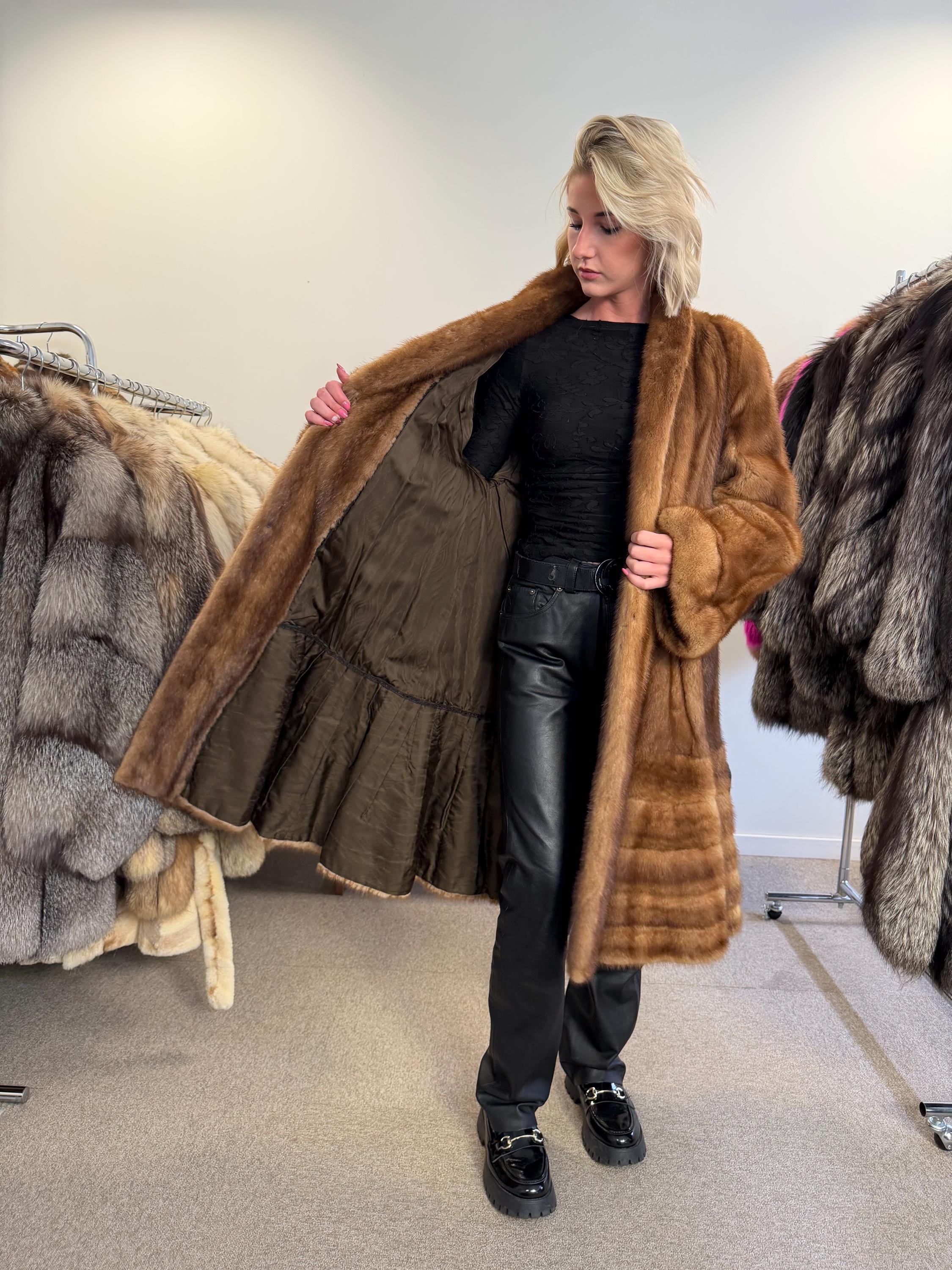 Long Mink Fur Coat, XL Size, Vintage Fur Coat, Pastel Mink Coat, Women's Fur Coat, Mink Fur, Real Fur Coat, Long Mink Coat, Full-Length Coat