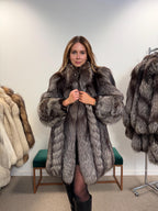 Silver Fox Fur Coat, Medium Size, Real Fur Coat, Vintage Fox Fur, Silver Fox Fur Coat, Women's Fur Coat, Real Fox, Nordic Fox, Elegant Coat