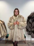 Nordic Fox Fur Coat XL Size, Real Fluffy and Soft Fur, Eye-Catching Look, Luxurious Feel, Warm Vintage Style, Rare Find Fur Coat, White Fox