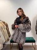 Silver Fox Fur Coat, Medium Size, Real Fur Coat, Vintage Fox Fur, Silver Fox Fur Coat, Women's Fur Coat, Real Fox, Nordic Fox, Elegant Coat