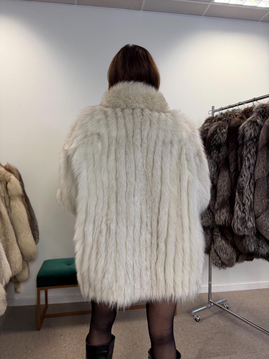 White Fox Fur Jacket, Medium Size, Blue Fox Jacket, Vintage Fur Jacket, Women's Fur Jacket, Real Fox Fur, Real Fox Jacket, Soft Fur Jacket