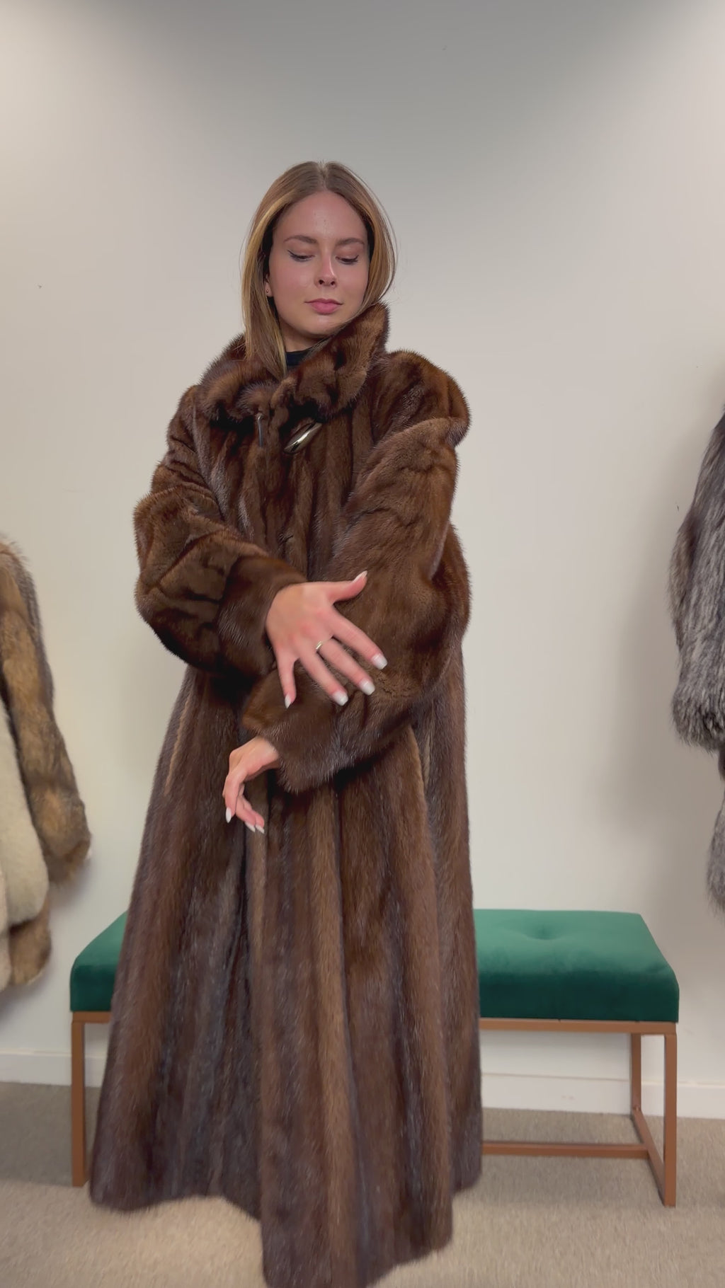 Mink Fur Coat, SAGA, Full Length, Size XXL
