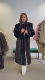 Mink Fur Coat, Black SAGA Pelsland, XXL