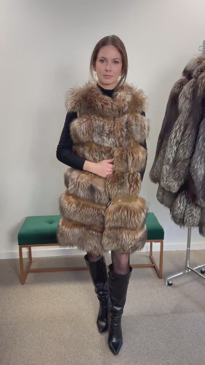 Lamb Fur Vest, Medium Size, Lamb Vest Women, Soft Fur Vest, Brown Lamb Fur, Vintage Fur Vest, New Condition Fur Vest, Real Lamb Fur Vest