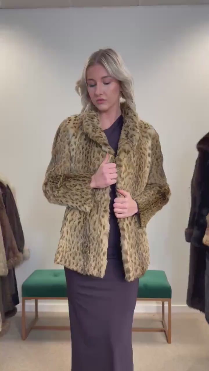 Lynx Fur Jacket, XS Size, Real Fur Jacket, Vintage Fur Coat, Lynx Fur, Real Lynx Fur Coat, Women's Fur Coat, Luxurious Jacket, Lynx Fur, XS