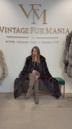 Dark Brown Mink Fur Coat, L/XL, Full Length