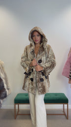 Luxury Mink Fur Coat, Sheared Hooded, Size M