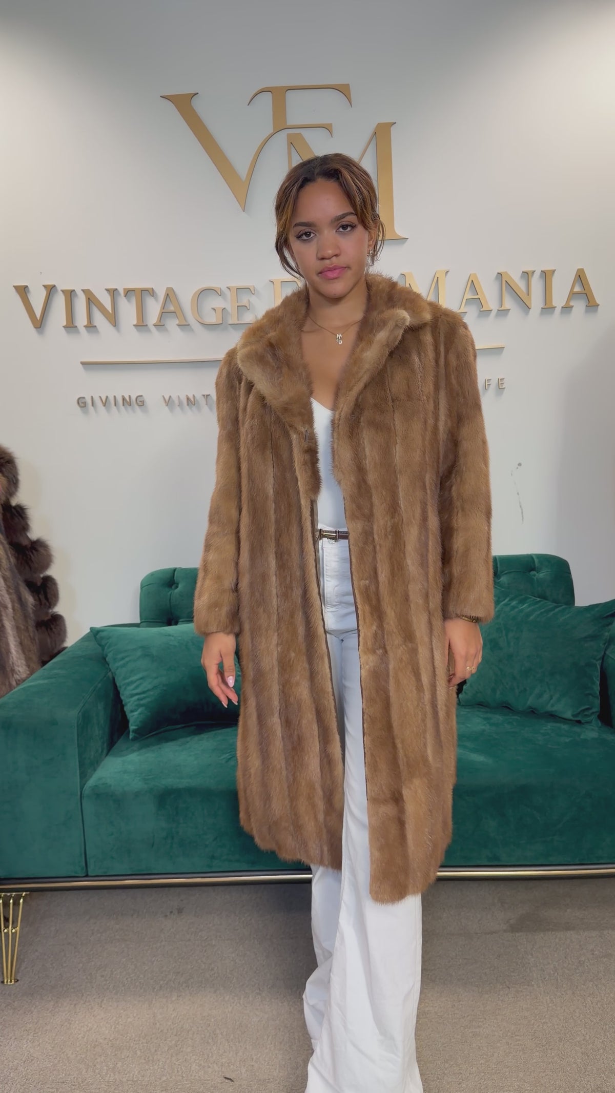 Pastel Mink Fur Coat, Medium