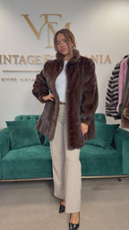Brown Mink Fur Jacket, Large