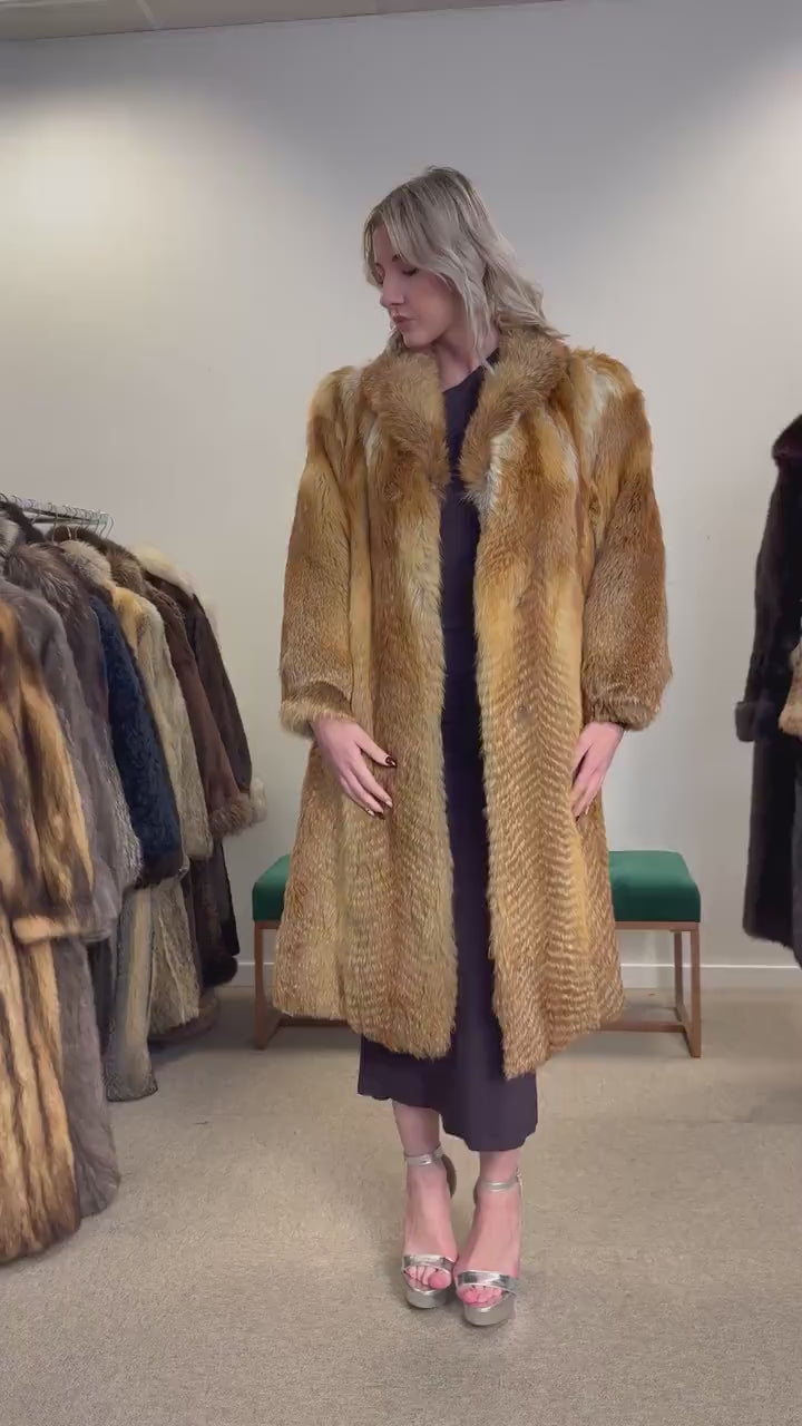 Long Red Fox Coat, Vintage Coat, Medium Size, Fur Coat, Soft Fox Coat, Fur Coats Women, Real Fox Coat, Red Fox Coat, Real Fox Fur, Red Fox