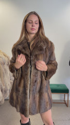 Brown Beaver Fur Jacket, Medium, Outlet