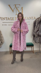 Mink Fur Coat, Pink Swinger, Size M/L