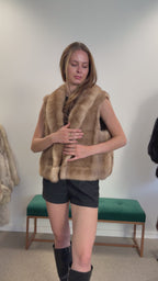 Pastel Mink Fur Vest, Medium, Open Front