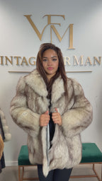 White Fox Fur Jacket, Short, Small