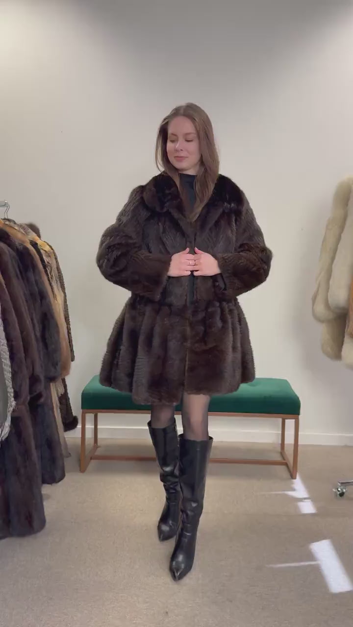 New Mink Coat, Brown Mink Fur Coat, Medium Size, Women's Fur Coat, Mink Fur Coat, Thick Brown Mink, Fur Coat, Brown Mink Fur, Real Fur Coat