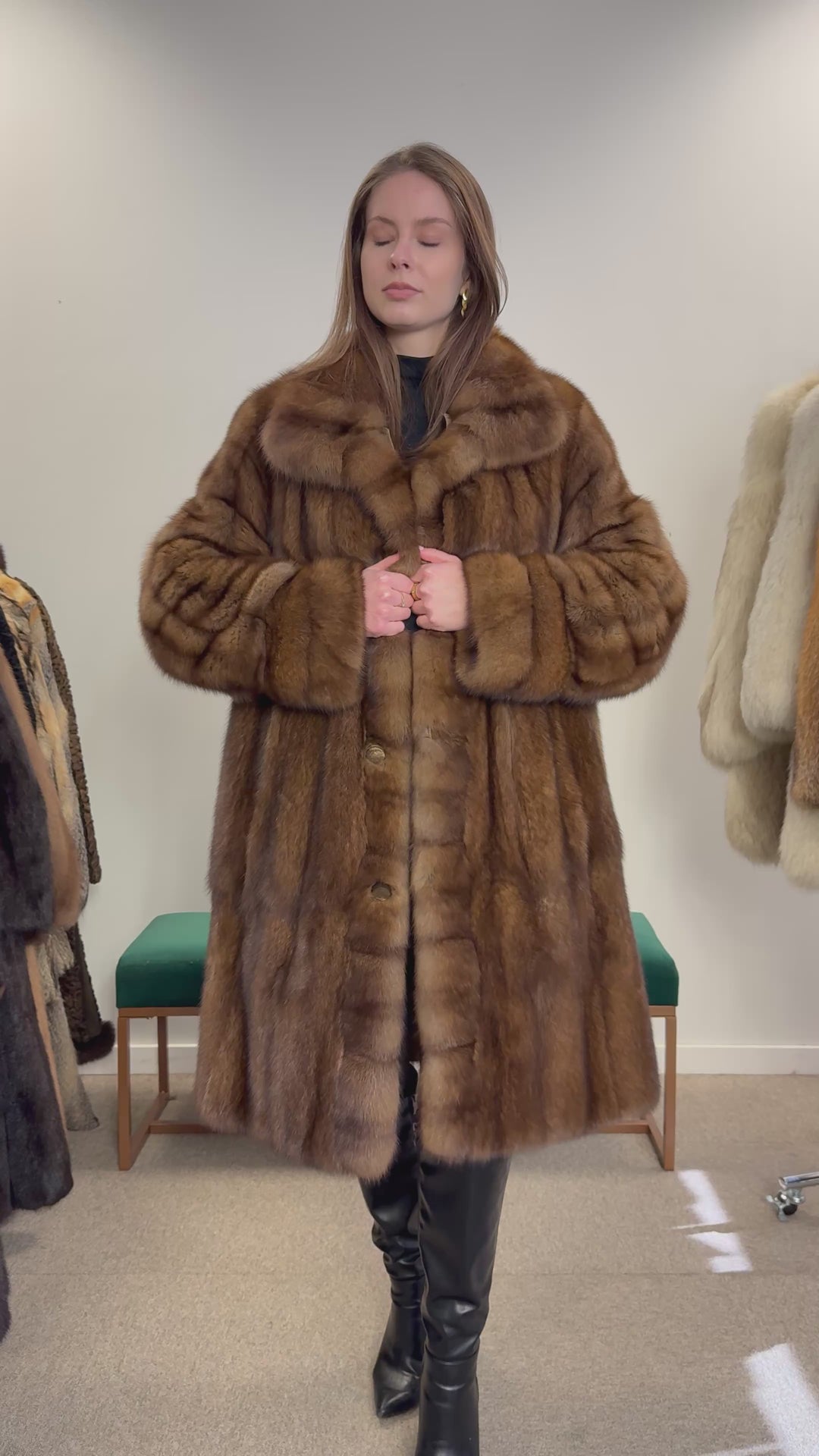 Sable fur coat Doublesided Medium size