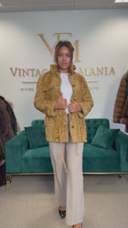 Golden Astrakhan Lamb Nappa Jacket, Medium, Designer