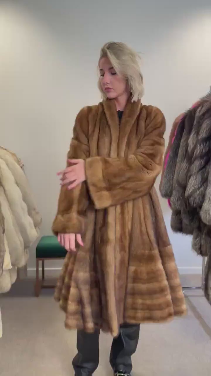 Long Mink Fur Coat, XL Size, Vintage Fur Coat, Pastel Mink Coat, Women's Fur Coat, Mink Fur, Real Fur Coat, Long Mink Coat, Full-Length Coat