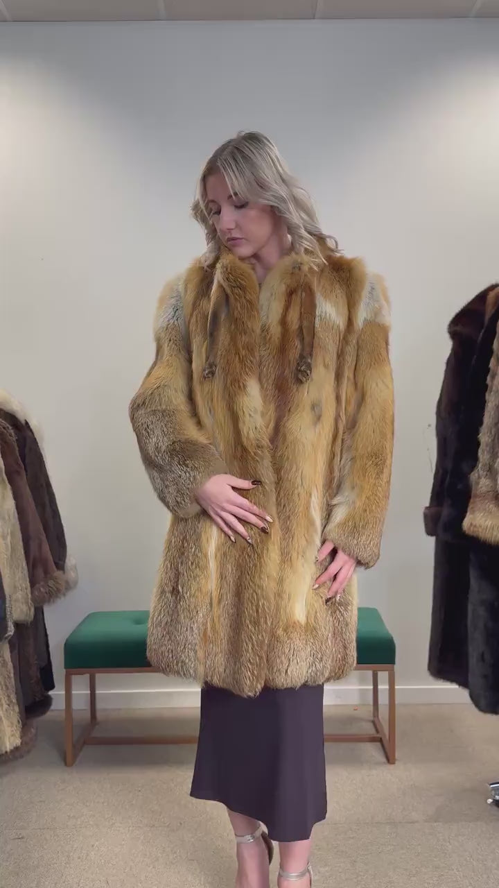 Red Fox Fur Coat, XS Size, Fur Coats Women, Real Fox Coat, Fox Fur Real, Fur Coat, Soft Fox Coat, Red Fox, Real Fur, Vintage Fur Coat