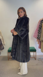 Black Mink Fur Coat, Size M, rare find