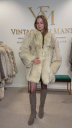 White Fox Fur Coat, Medium, Outlet