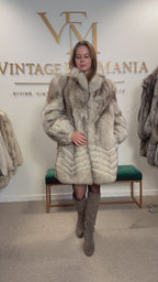 White Nordic Fox Fur Coat, Medium, Thick Pelt